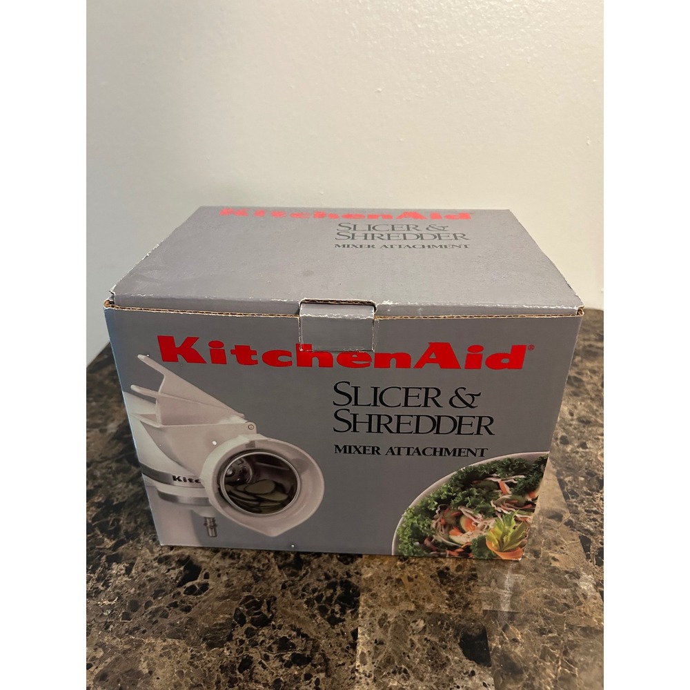 KitchenAid Slicer and Shredder Stand Mixer Attachment with 4 Cones White